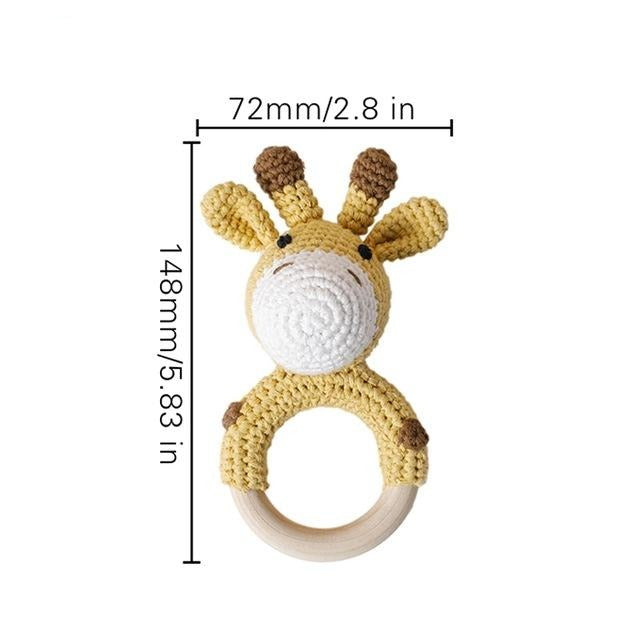 crochet giraffe handmade personalized pacifier clip teether