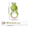 crochet frog toad  bracelet handmade personalized pacifier clip teether