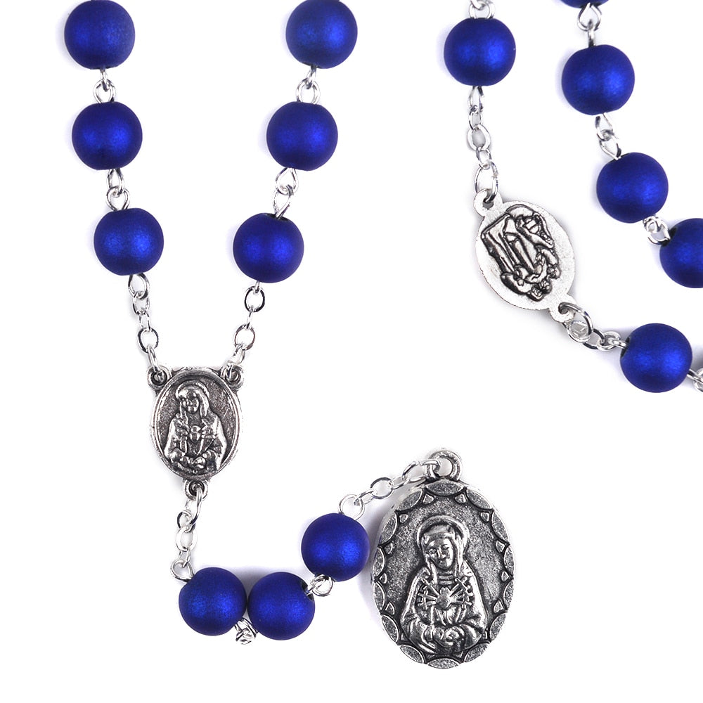 seven sorrows rosary.blue beads rosary.catholic rosary. - winfinity brands - free shipping world wide