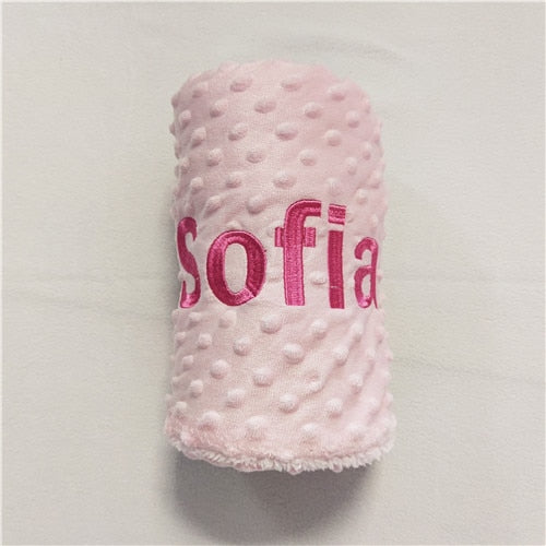 personalized baby blanket gitft blue pink white grey - free shipping winfinity brands  pink baby blanket