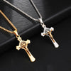 mens modern gold or silver jesus catholic crucifix necklace and chain, winfinity brands - free shipping 