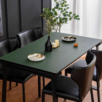 vegan leather table protector green color - winfinity brands