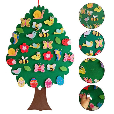 felt easter activity for kids, felt spring tree Montessori for kids, fun DIY toddler and kids felt activity, winfinity brands - free shipping