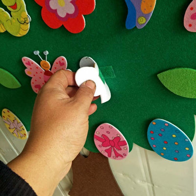 felt easter activity for kids, felt spring tree Montessori for kids, fun DIY toddler and kids felt activity, winfinity brands - free shipping