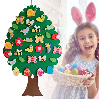 felt easter activity for kids, felt spring tree Montessori for kids, fun DIY toddler and kids felt activity, winfinity brands - free shipping