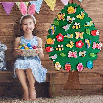 felt easter activity for kids, felt spring tree Montessori for kids, fun DIY toddler and kids felt activity, winfinity brands - free shipping