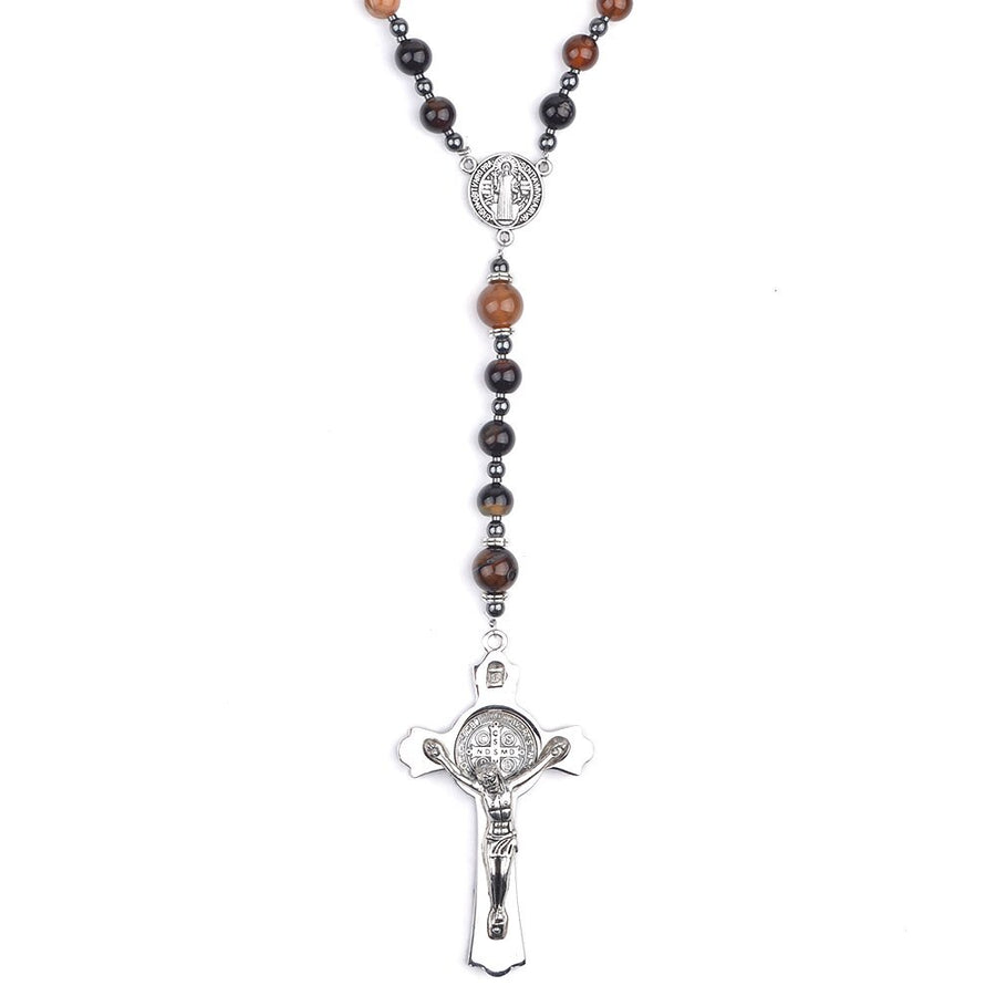 st benedict rosary. Stone Beads. St Benedict Rosary stone beads.black agate.- winfinity brands - free shipping world wide