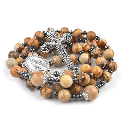 natural stone beaded rosary.mary pendant rosary.jesus christ catholic accessories. - winfinity brands - free shipping world wide