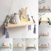 kids shelf hanging wood and silicone beads, baby room nursery decor for walls 
