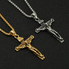 men's vintage cross necklace, thick chunky catholic mens cross necklace pendant - winfinity brands