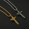 men's vintage cross necklace, thick chunky catholic mens cross necklace pendant - winfinity brands