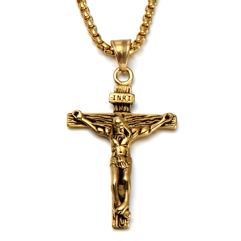 Vintage Inspired INRI Crucifix Men's Necklace Winfinity Brands