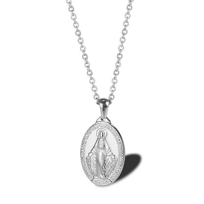 our lady of guadalupe, virgin mary necklace gold, virgin mary necklace silver color - winfinity brands catholic jewellery, modern christian jewelry, modern catholic gifts