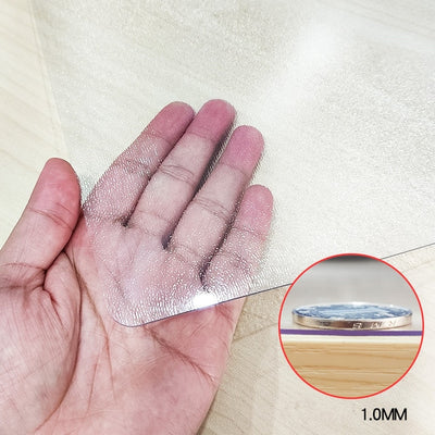 1mm thick clear table protector, 1mm bench top protector, custom cut table protector