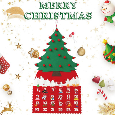 felt advent calendar for kids, kids felt christmas tree advent calendar with no sugar - free shipping, winfinity brands