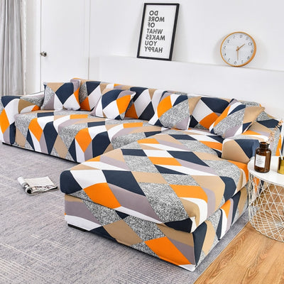 patterned L shape slipcovers for sectional couches