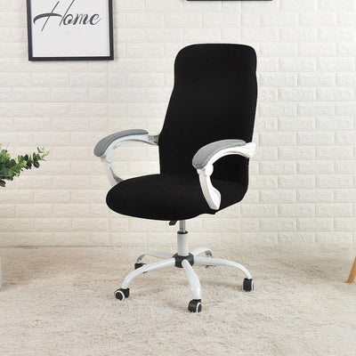 mall medium and large one piece office chair slip cover black color