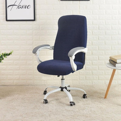 small medium and large one piece office chair slip cover blue color