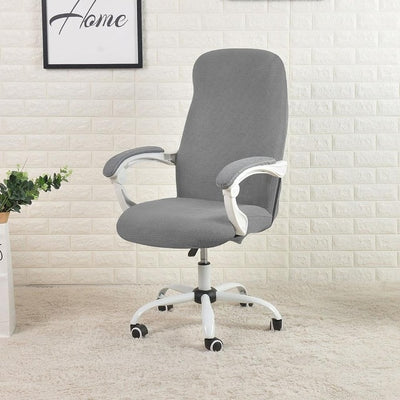 mall medium and large one piece office chair slip cover grey color