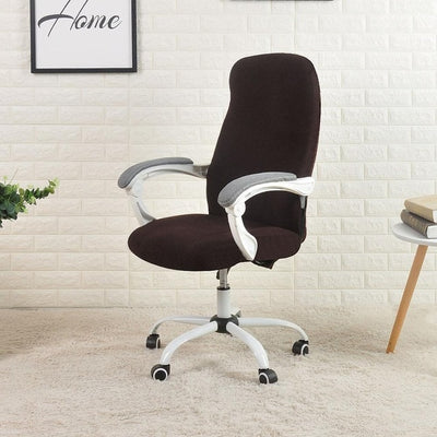 mall medium and large one piece office chair slip cover dark browncolor
