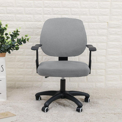 2 piece office chair slip cover grey