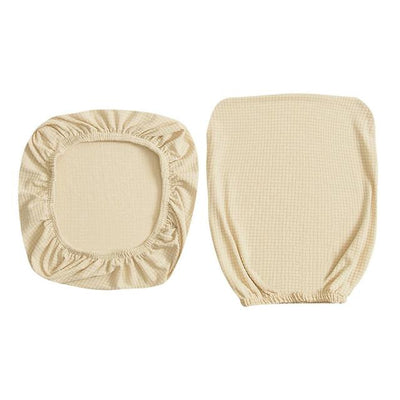 2 piece office computer chair slip cover in cream color