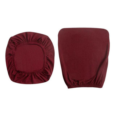 2 piece office computer chair slip cover in burgundy color
