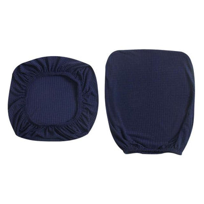 2 piece office computer chair slip cover in blue color