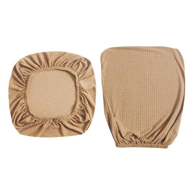 2 piece office computer chair slip cover in beige color