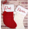 custom name stockings red white and green