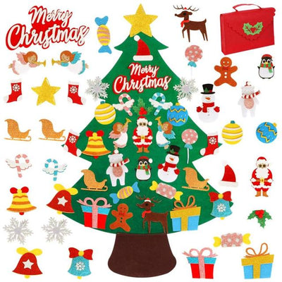 felt tree stick decorations anywhere 30 pieces merry Christmas tree for kids with red gift bag