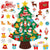 CREATEME™ Stick Em' Anywhere Merry Christmas Premium Felt Christmas Tree with Shimmery Ornaments