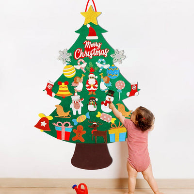 felt tree stick decorations anywhere 30 pieces merry Christmas tree for kids with red gift bag