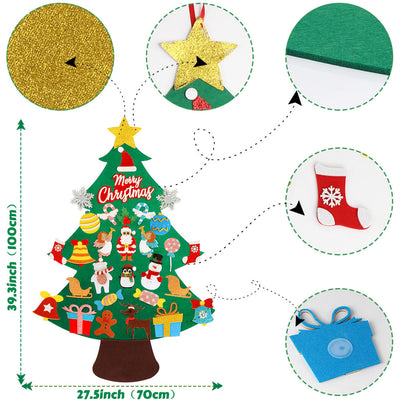 felt tree stick decorations anywhere 30 pieces merry Christmas tree for kids with red gift bag