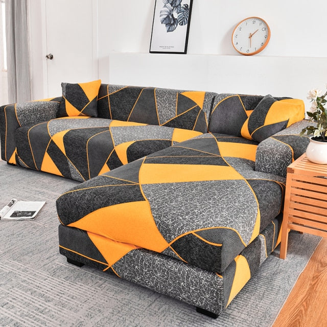 patterned L shape slipcovers for sectional couches