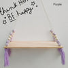 purple kids shelf hanging wood and silicone beads, baby room nursery decor for walls