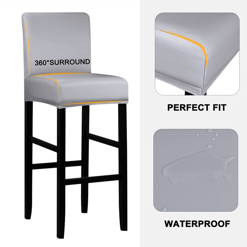 grey pu leather bar stool seat covers