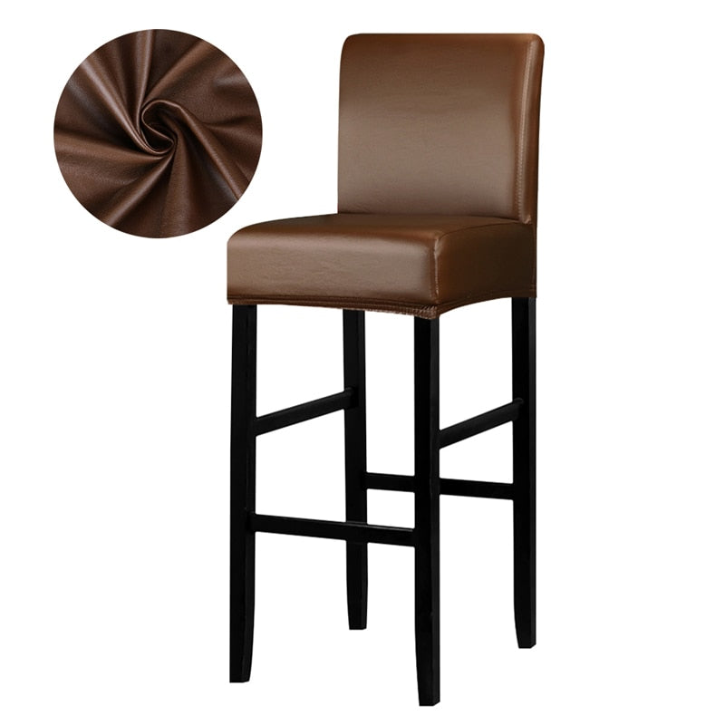 brown color pu leather bar stool seat covers