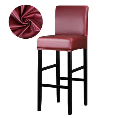 burgundy color pu leather bar stool seat covers