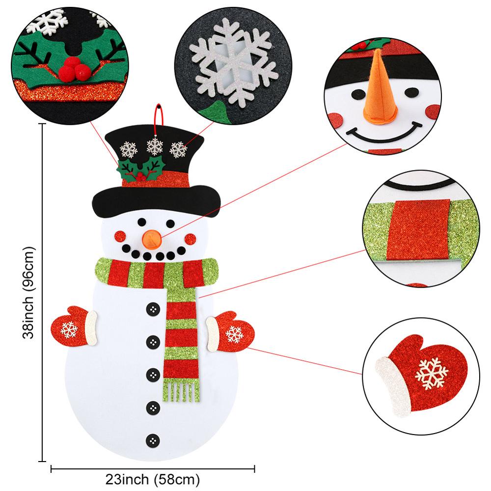 shimmery snowman felt activity with Velcro for kids