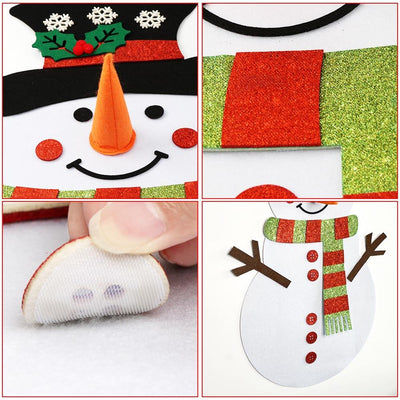 shimmery snowman felt activity with Velcro for kids