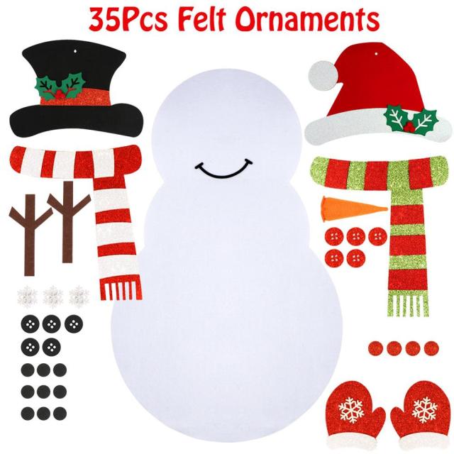 shimmery snowman felt activity with Velcro for kids