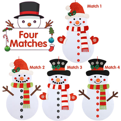 shimmery snowman felt activity with Velcro for kids