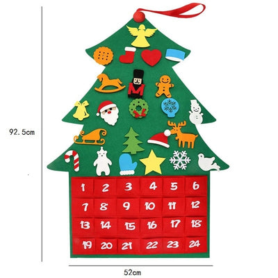 felt christmas tree calendar for kids  , felt advent calendar for kids