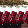 great north, black and red flannel, personalized name stocking 