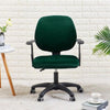 velvet office chair cover , 2 piece office chair cover in green color