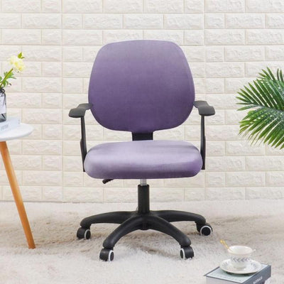 velvet office chair cover , 2 piece office chair cover grey color