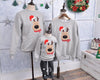 family christmas sweaters matching - funny christmas sweaters for family , rudolph on grey sweaters