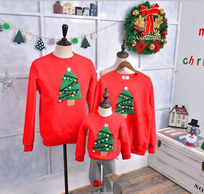 family christmas sweaters matching - funny christmas sweaters for family , Christmas tree on read sweater jumper