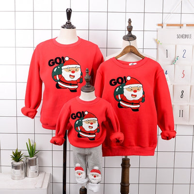 family christmas sweaters matching - funny christmas sweaters for family , santa go on red sweater jumpers